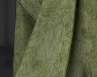 1.45 meterS wide vintage green grass wood dyed dark texture fabric pants shirt skirt dress cardigan clothing design material T50T43V250802V