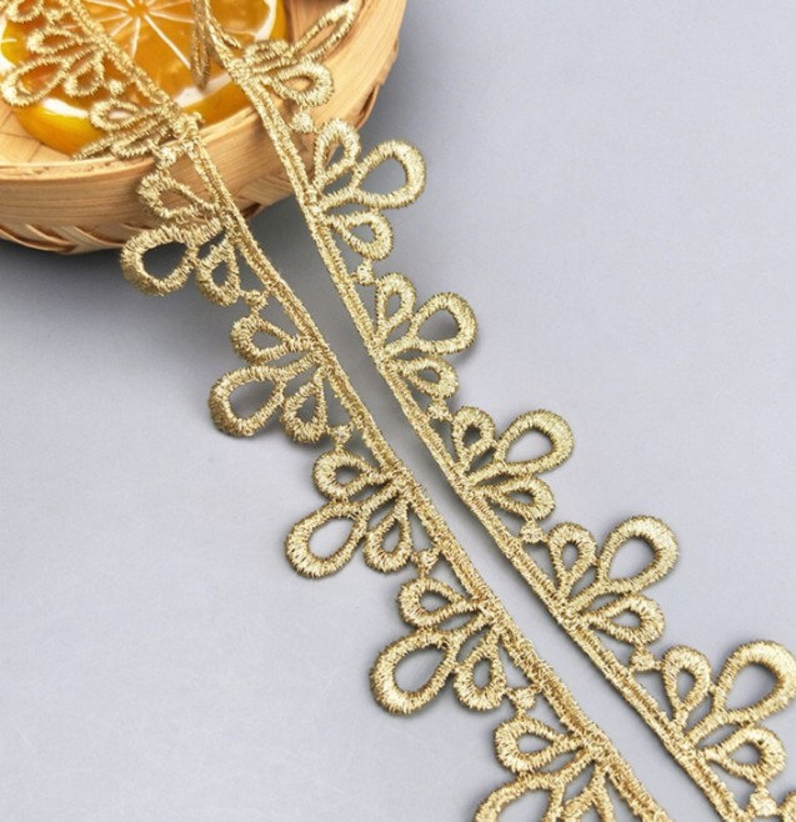 10 Yards 1.9cm 0.74 Wide Gold Braid Fabric Embroidery Etsy