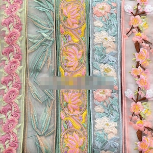 3 Meter 4,5-5,5 cm breit Organza Stickerei Blumen Shirt Rock Kleid Einfassung Material Taille Gürtel Dekoration Spitzenband N20T756L240715U