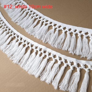 5 mètres 10 cm 3,93" de large blanc franges coton dentelle garniture ruban DIY jupe robe chemise rideau bord matériel accessoires C24X959P250405C