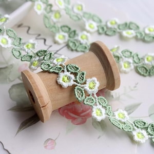 5 Meter 2,5 cm 0.98" breit Gänseblümchen Spitze Spitzenband DIY Rock Kleid Hemd Einfassung Materialien Accessoires C35U27V241224G
