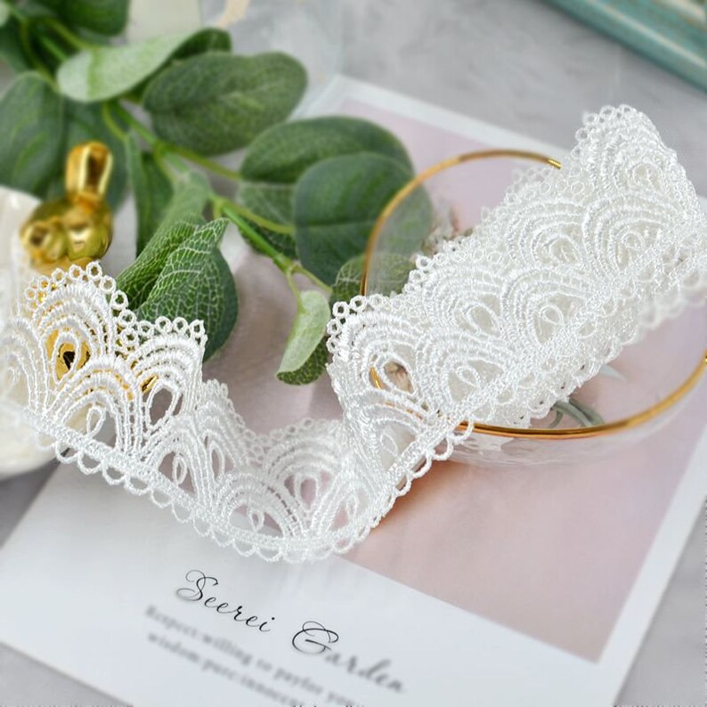 10 meter 4.5cm 1.77 wide ivory scalloped fabric Etsy