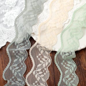 5 yards 4,5 cm 1,77" breed groen/beige/grijs rekbare elastische rok jurk ondergoed lingerie randmateriaal kant trim lint T31P319L250131C