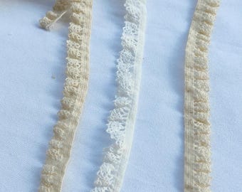 10 meterS 1.2cm 0.47" wide ivory/beige elastic ruffle cotton lace trim ribbon faric child dress skirt shirt edges material C42F162P250226C