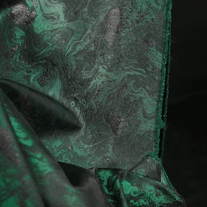 Tejido de satén jacquard vintage de color verde de 1,5 metros de ancho, hecho a mano, para chaqueta, pantalón, camisa, falda, vestido, diseño de ropa, material T50T39V250802V
