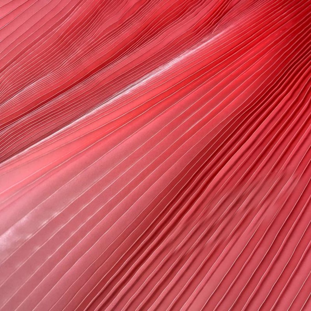 Gradient Pink Red Shiny Flowing Wrinkle Pleated Satin Fabric Organ DIY ...