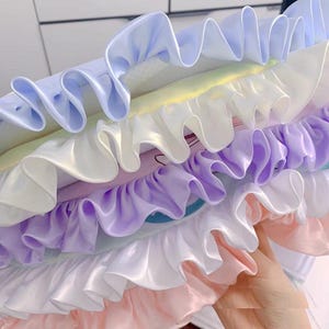 3 mètres 5,5 cm 2,16 po. de large 9 couleurs satin à volants pli ruban de bordure en dentelle étendre la jupe chemise habillée matériaux de bordure accessoires C35U32P241225G