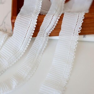 3 Meter 2,3-3,3 cm breit Elfenbein Chiffon Rüsche Falten Mesh Spitzenbesatz Band handgemacht Kleid Rock Kanten Material Accessoires G9T1525P250228P