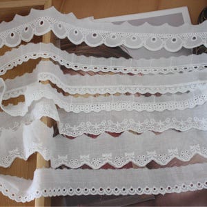 10 mètres de 2 à 3,8 cm de large, coton ivoire, coquille Saint-Jacques, tissu creux, broderie, bordure en ruban, jupe, bord de la robe, accessoires 27X564P250407P