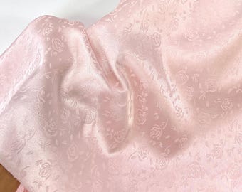 1.45 MeterS wide Pink Glossy Rose Satin jacquard soft fabric DIY handmade shirt skirt dress pants design clothing material T17V62Y241212C