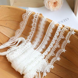 10 mètres 1-2 cm de large blanc pétoncle creux fil fin soie de lait rideaux hydrosolubles robe jupe chemise dentelle ruban X28C564L230510R