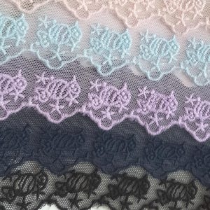 10 yards 5 cm 1,96" de large noir/ivoire/rose/bleu bonbon gaze de coton maille broderie jupe robe dentelle rubans de bordure T19X182K200318B