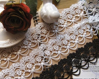 10 yards 4.5cm 1.77" wide black/ivory/beige fabric embroidery clothes dress lace trim tapes ribbon T19X111N200316B