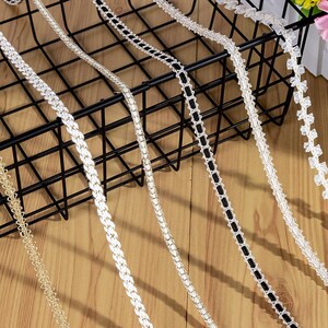 10 yardS 5-10 mm breit schwarz weiß Gold Borte Stoff Stickerei Baby Doll Rock Shirt Kleid Dessous Spitze Zierband Zierband Z4Z2228Y230516Y