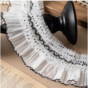 2 meter 9 cm 3,54" breed ivoor mesh ruche plooi kant accessoires DIY handgemaakte manchetten rok overhemd tas randmateriaal C39Y403M250119J