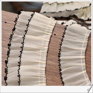 5 Meter 4-6,3 cm breit aprico weich 2 Lagen Rüsche Rüsche Puppe Kindershirt Rock Kleid Saum Einfassung Spitzenband N20T808K241124U