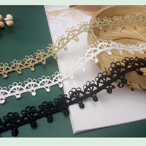 10 yards 1.8cm 0.7&quot; wide black/white/gold fabric embroidery wedding party dress skirt shirt decoration lace trim ribbon tapes Z34E97E230717V