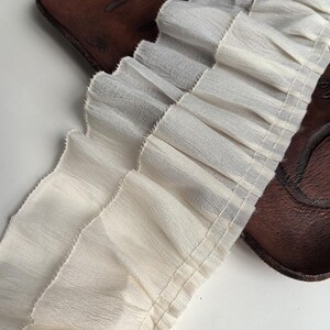 5 meters 10cm 3.93" wide apricot Double layered pleat lace trim ribbon DIY curtains hemlines bed sheets collars accessories C5V1226B250702Y
