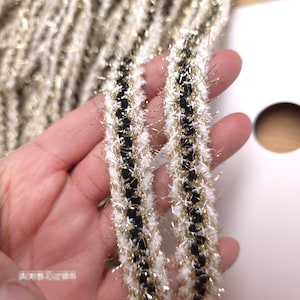 10 Meter 1,5 cm 0,59 "breites Schwarz Gold Fransen Quaste Spitzenbesatz Band DIY Rock Kleid Hemdkragen Kante Material Zubehör C24X967P250405C