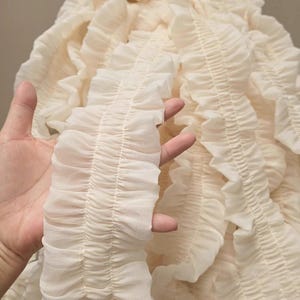 5 Meter 8 cm 3,14 "breites apricot Seide Falten Spitzenband DIY Rock Kleid Hemd Vorhang Kante Material Zubehör C24X956L250222C