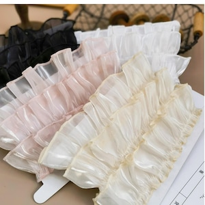 5 Meter 5-7 cm breit Perlen Satin plissiert Spitzenbesatz Accessoires Rock Kleid Saum Manschette Kleidung Handmade DIY Dekoration Material C39Y411P250119J