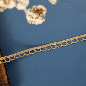 15 Meter 8-9 mm breite gold/silber Bogenkanten Borte Stoff Stickerei Kleid Rock Hemd Kleidung Bordüre Spitze Zierband Bänder Z34E153X200628H