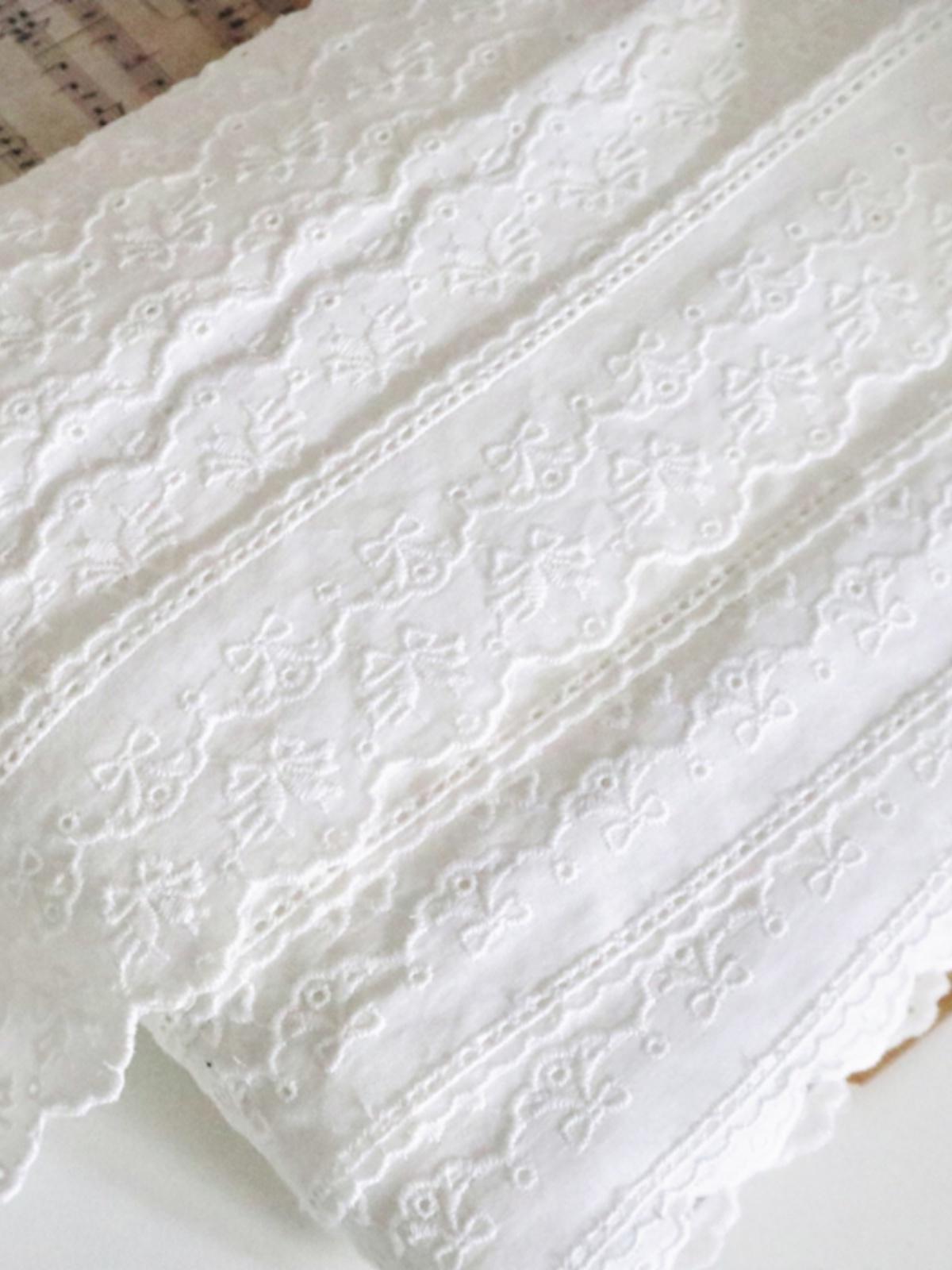 Nastro In Pizzo Con Fiori Bianchi E Verde – 5 Yard (4,55 M) Per Cucito E Decorazioni Fai-da-te
