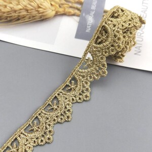 1,8 cm breit Goldborte Stoff Stickerei Hochzeitskleid Rock Hemd Hut Kleidung Ärmel Spitzenbesatz Bänder Bänder Z34E197B230719X