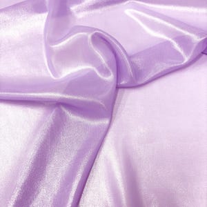 Tela de gasa translúcida con revestimiento plateado de color morado claro de 1,45 metros de ancho para pantalones, vestidos, faldas y camisas, material de diseño V51K42V250721C