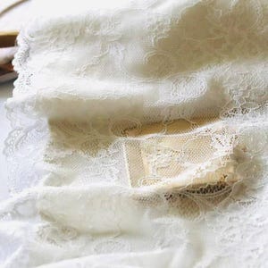 3 Meter 25 cm 9,84"breites Netz ivory dehnbar Netzspitze Spitzenband Rock Hochzeit Kleid Socken Bordüre Accessoires Material Z1T681P250215T