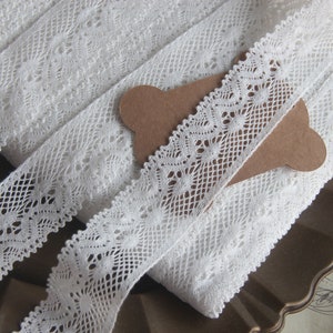 10 yard 4cm 1.57 inches wide ivory cotton craft dress lingerie underwear fabric embroidered lace trim ribbon X10C792W220922T image 3