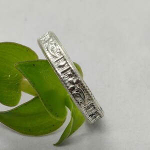 Handgraverad silverring, vintage blommönsterring, minimalistisk stapelbar ring, unisex silverring, vigselringspresent