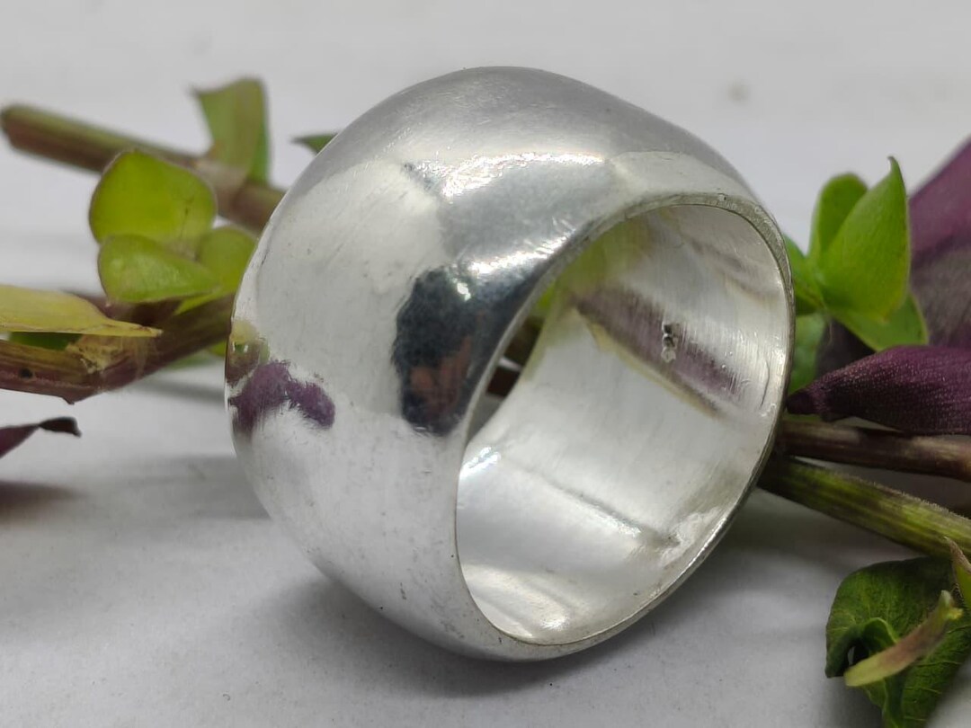Handmade Wide Band Sterling Silver Ring | Minimalist Unisex Jewelry - Etsy