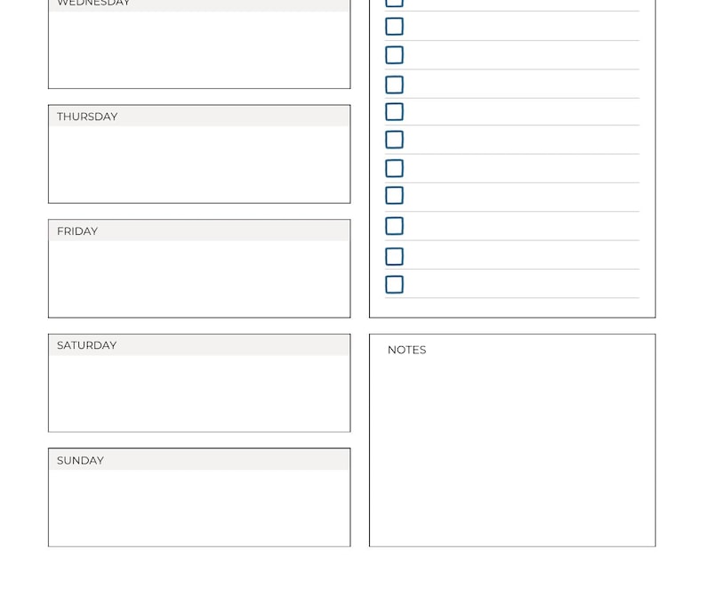 Minimalist Weekly Planner Printable | Clean Weekly Planner PDF | Simple ...