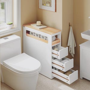 Estantería de baño 3 en 1 con carrito