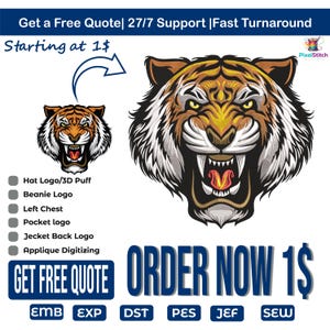 Service de numérisation de broderie | Numérisation de logo | Casquettes, chemises, vestes | Fichiers DST PES EXP | Livraison rapide