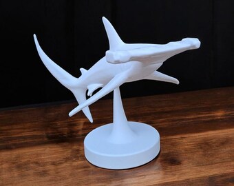 3D Printed Hammerhead Shark Figurine | Minimal Ocean Decor