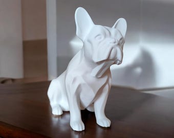 3D Printed French Bulldog Sculpture | Modern Frenchie Decor