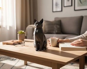 Modern Cat Decor | 3D Printed Cat Statue