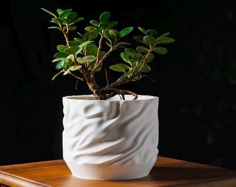 Draped Cloth Textured Plant Pot