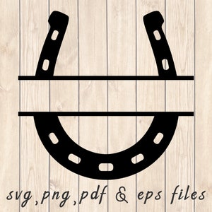 Split Horseshoe Name Frame SVG PNG PDF Craft Cutting File