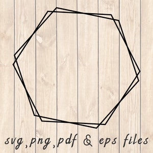 Double Hexagon Wire Frame SVG PNG PDF Craft Cutting File