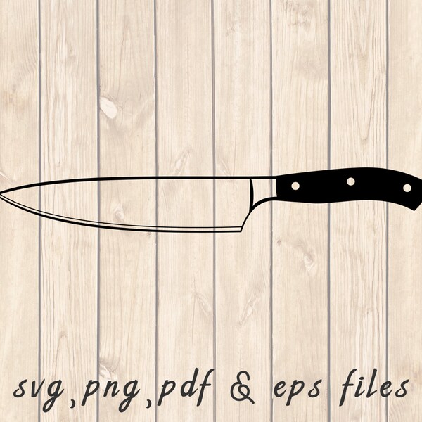 Chef's Knife SVG PNG PDF Craft Cutting File