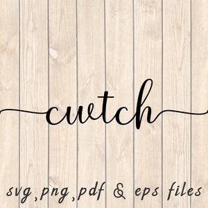 Cwtch Stylish Text SVG PNG PDF Craft Cutting File