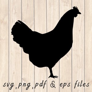 Chicken Silhouette SVG PNG PDF Craft Cutting File