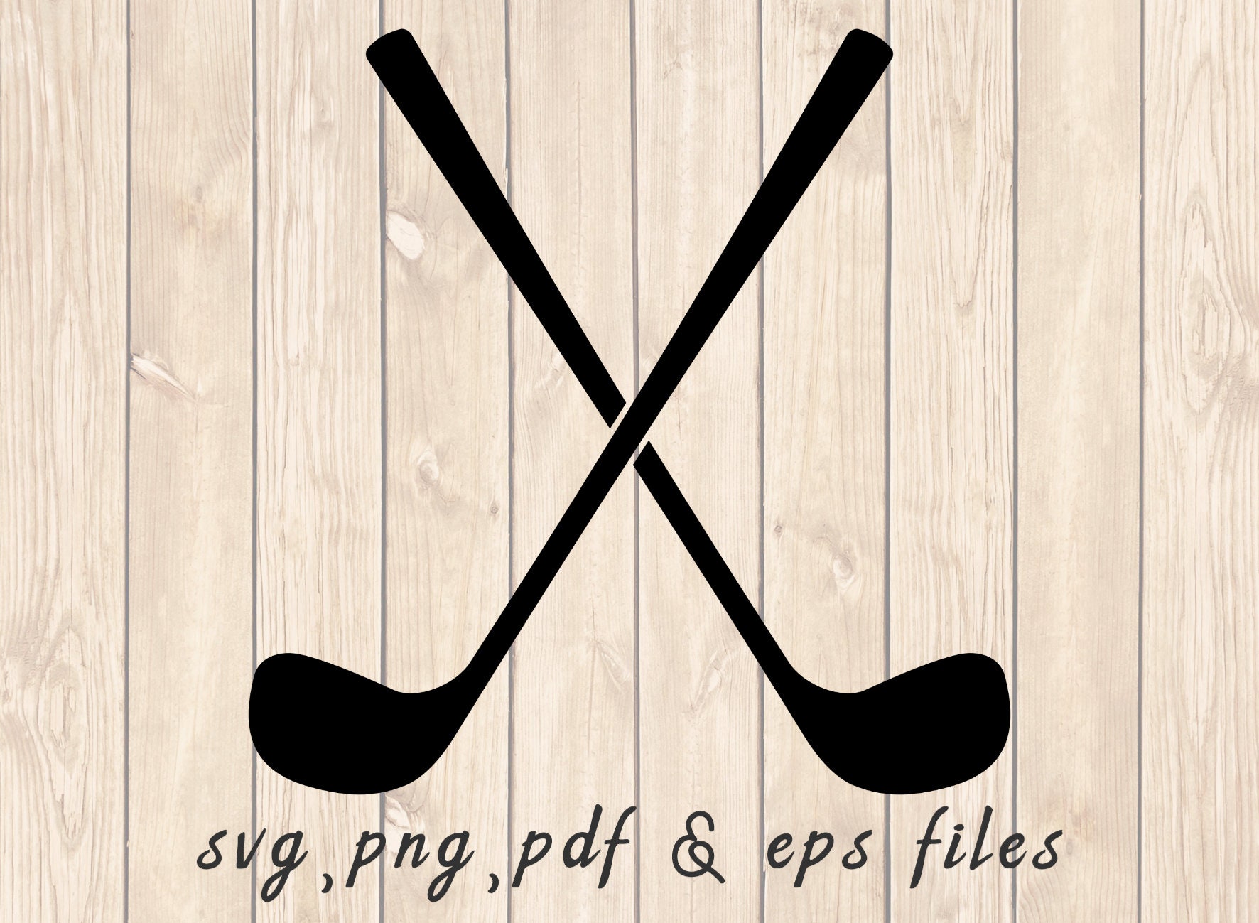 Crossed Golf Clubs Silhouette SVG PNG PDF Craft Cutting File Etsy