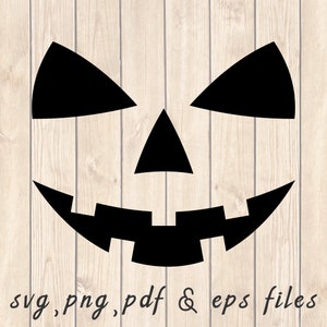 Jack O Lantern Halloween Pumpkin Face SVG PNG PDF Craft Cutting File