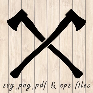 Crossed Axes Silhouette SVG PNG PDF Craft Cutting File