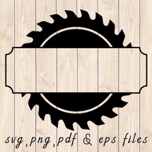 Circular Saw Blade Sign Frame SVG PNG PDF Craft Cutting File