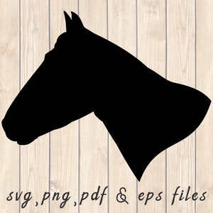 Horse Head Silhouette SVG PNG PDF Craft Cutting File